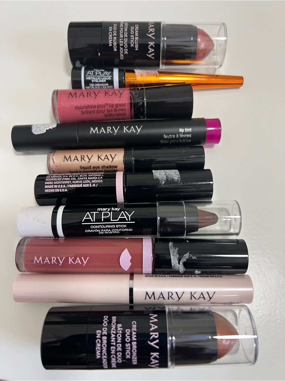 Mary Kay Set Bundle— Gloss, Bronze, Blush, Primer, Lip Tint, Eyeliner, Brow Tint